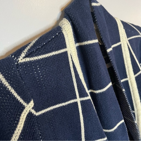 Modcloth Womens Blue White Window Pane Sweater Cardigan Size M Medium. - Picture 3 of 7